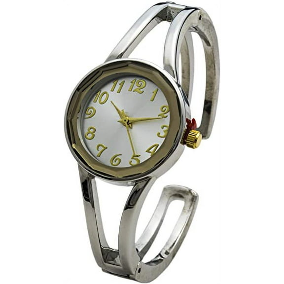 Blekon Collections Quartz Womens 28mm Case Cut-Crystal Bangle Watch