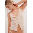 thumbnail image 6 of Women Ribbed Tank Tops Sleeveless Button Down Camisole Summer Scoop Neck Cropped Top M, 6 of 8