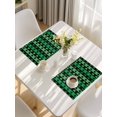 thumbnail image 5 of St. Patrick's Day Placemats Set of 4, Spring Green Lucky Clovers Shamrock Placemats for Dining Table, Place Mats for Kitchen Tabletop, Waterproof Wipeable Dining Table Mats Set, 5 of 9