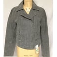 thumbnail image 2 of Levi's GREY Women's Genuine Brushed Suede Leather Moto Jacket, XS, 2 of 5