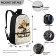 thumbnail image 3 of Uorisanigo Sunflower Cow School Bag Set of 4, Lightweight Kids Backpack with Lunch Box Pencil Case Water Bottle Sleeve, 17 inch SchoolBag Set Elementary Middle School Bookbag, 3 of 7