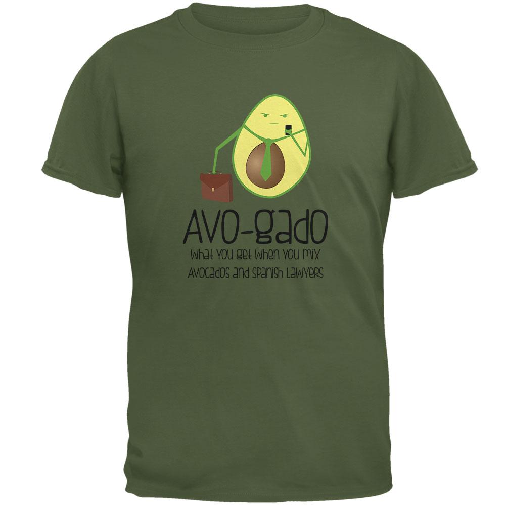 Avocado Abogado Lawyer Funny Spanish Pun Mens T Shirt Military Green SM ...