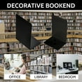 thumbnail image 5 of Aspire 1 Pair Metal Bookends, "L" Shape Metal Bookends for Heavy Books, Black Desk Book Holder for Shelves, Book Organizer, 5 of 5