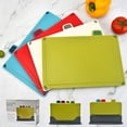 thumbnail image 4 of 4 pieces Color-Coded Thick Plastic Cutting Board Mats, Set of 4, Color Coded with Food Icons, Back Grip Underside by Topboutique, 4 of 7