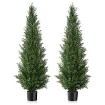 4ft Artificial Topiary Cedar Trees for Outdoor/Indoor Use with Pot(set of 2)