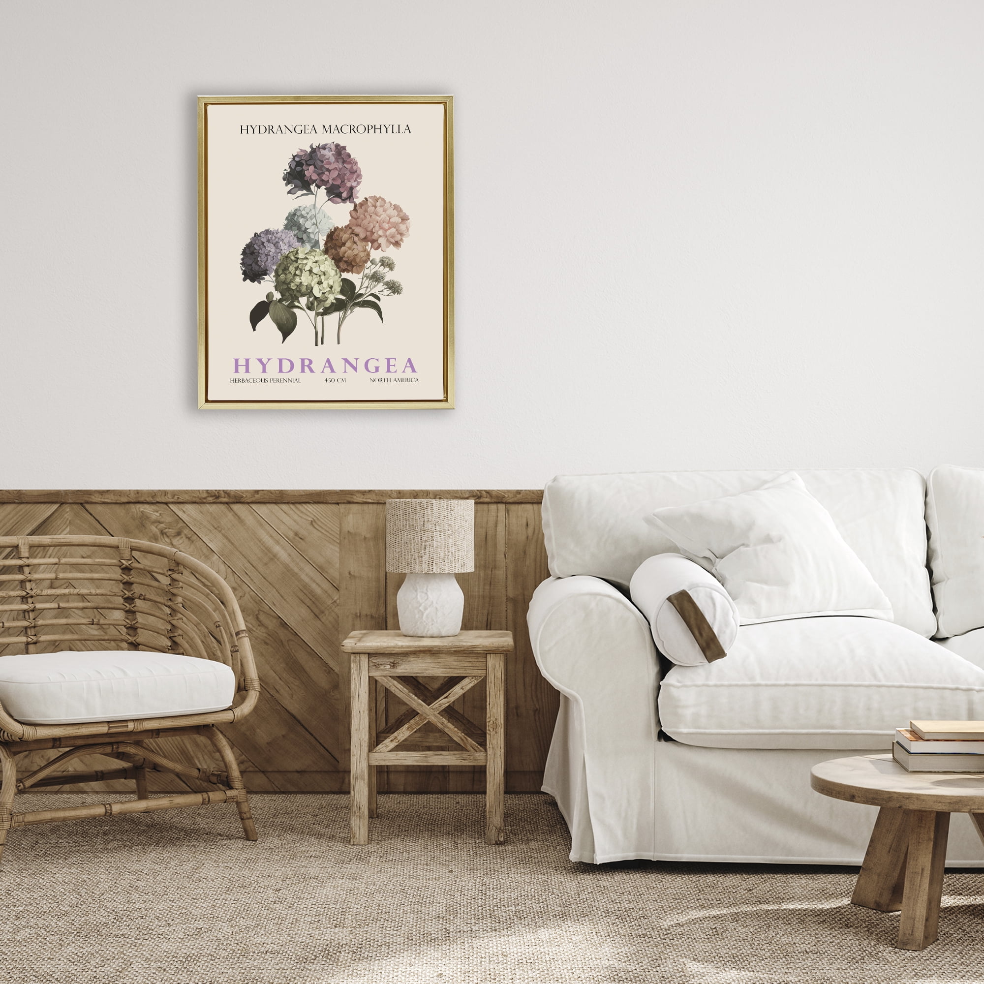 Stupell Industries Nature Hydrangea Bundle Gold Framed Floater Canvas Wall Art, design by Christopher Giampietro