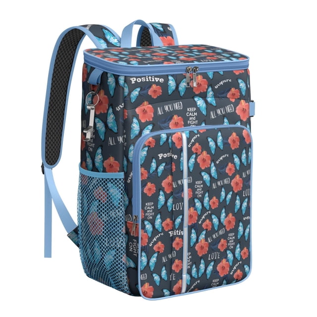 Retro Floral Farmhouse Design Backpack Cooler - 20L High Capacity, Lightweight & Portable for Travel