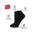 thumbnail image 2 of Hanes Women's Athletic Low Cut Socks, Full Sole Cushion, 10-Pairs Black 5-9, 2 of 5