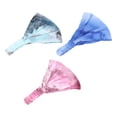 thumbnail image 1 of 3 diademas de algodón con efecto tie-dye y ala ancha para mujer (rosa, celeste, verde claro), 1 of 5