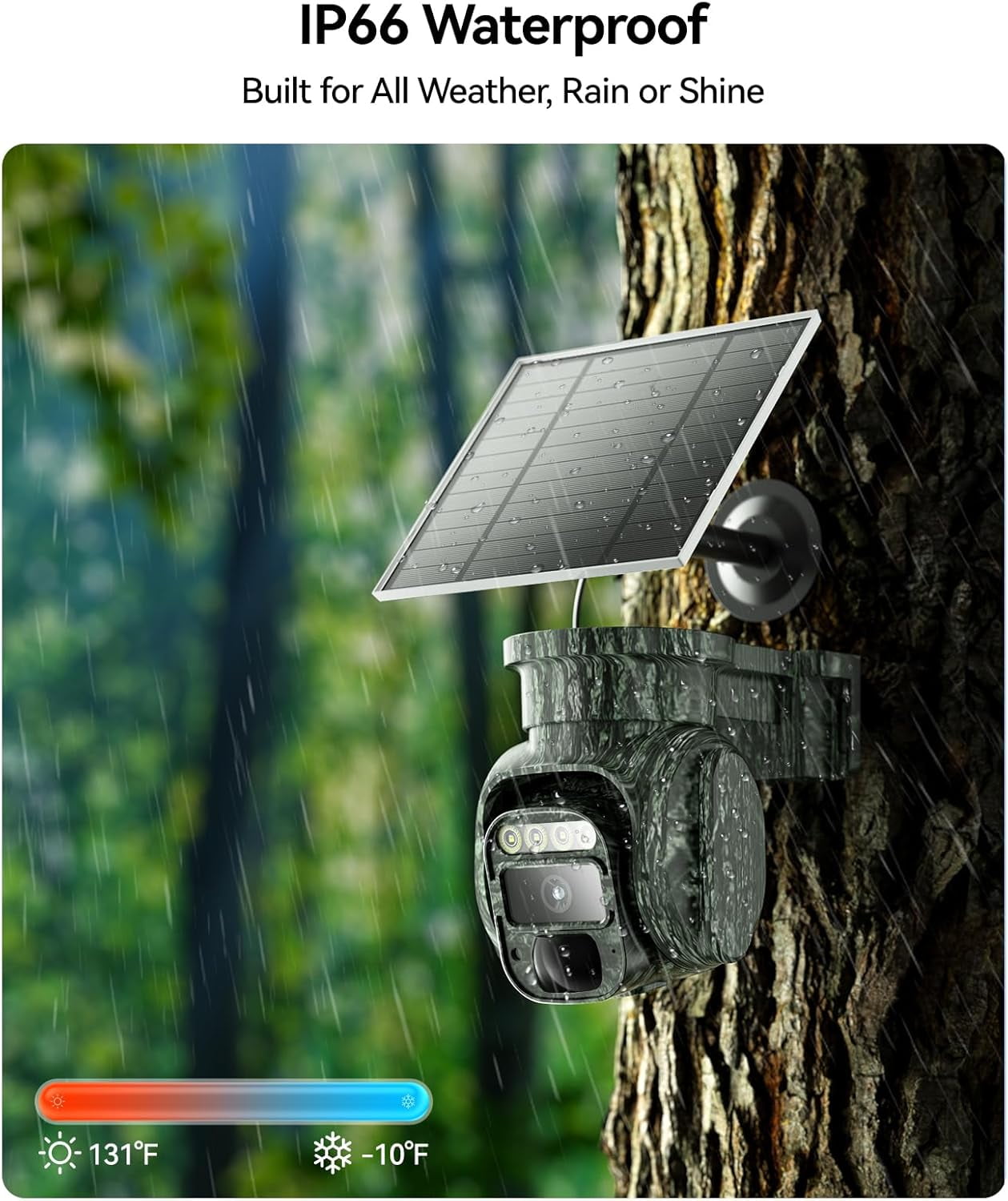 4G LTE Cellular Trail Camera with Solar Panel, No WiFi Security Camera Outdoor Wireless, 2K Live Video Game Camera Built-in SIM Card with 360° Pan Tilt, Motion Activated