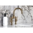 thumbnail image 7 of Kingston Brass KS2173TKL Two-Handle 4-Hole Deck Mount Bridge Bathroom Faucet with Push Pop-up Drain in Antique Brass, 7 of 7