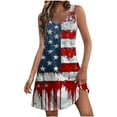 thumbnail image 2 of Axiiglly Summer Dresses for Women 4th of July Mini Dress Flag Print Casual Tank Dresses Independence Day Beach Dresses Patriotic Sleeveless Sundresses with Pockets, 2 of 5