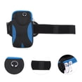 thumbnail image 3 of Unique Bargains 1 Pc Double Layer Phone Holder Arm Bands for Hiking Gym Blue Neoprene, 3 of 4