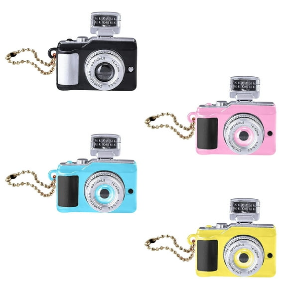 4Pc Camera with Led Ka- Shutter Sound Keychain Camera Keychain Kids