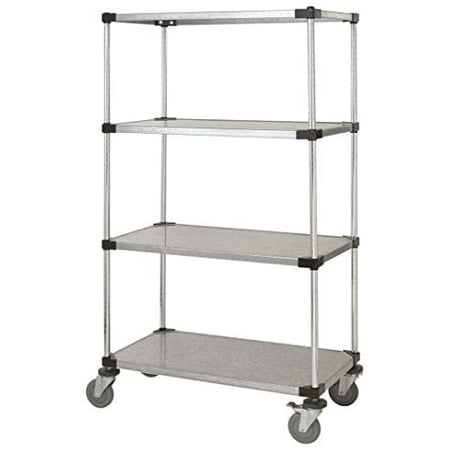 

24 Deep x 54 Wide x 86 High 4 Tier Solid Galvanized Mobile Shelving Unit with 1200 lb Capacity