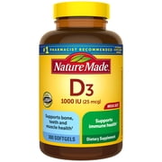 Nature Made Vitamin D3 1000 IU (25 mcg) Softgels, Vitamin D Dietary Supplement, 300 Count