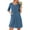 Navy, variant on Waffle Zip Up Robes for Women 3/4 Sleeve House Coat Knee Length Bathrobes with Pockets Lightweight Nightgown S-3XL