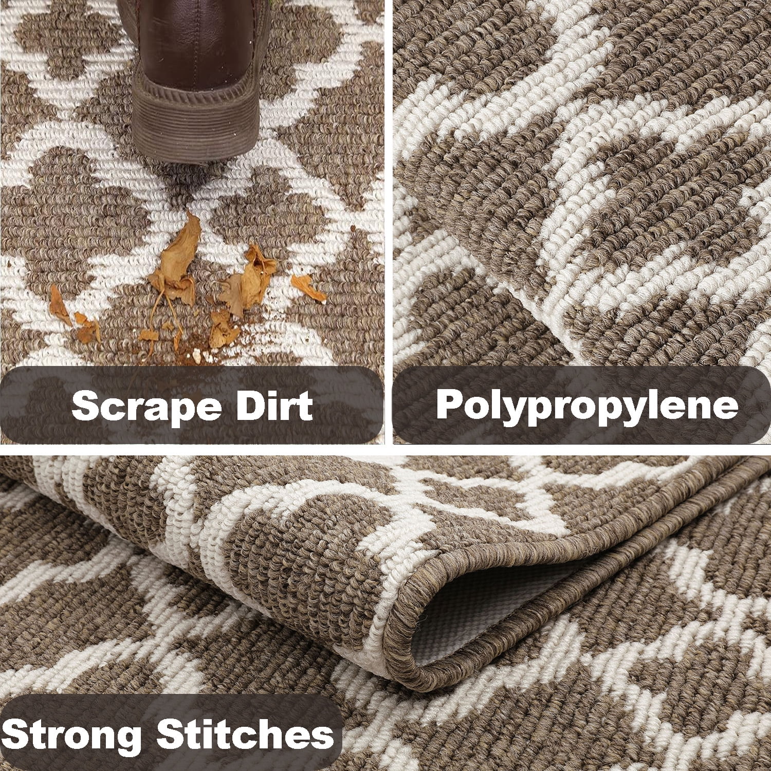 Yamaziot 1.7'x5' Runner Rug Long Farmhouse Kitchen Laundry Room Rug, Doormat Non Slip Washable Hallway Area Rug, Brown