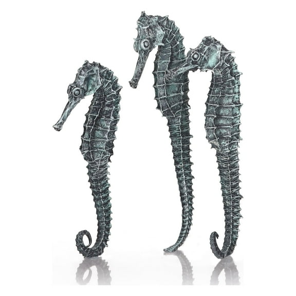 biOrb Aquarium Décor Seahorse Set of 3 - Ceramic, Metallic Black