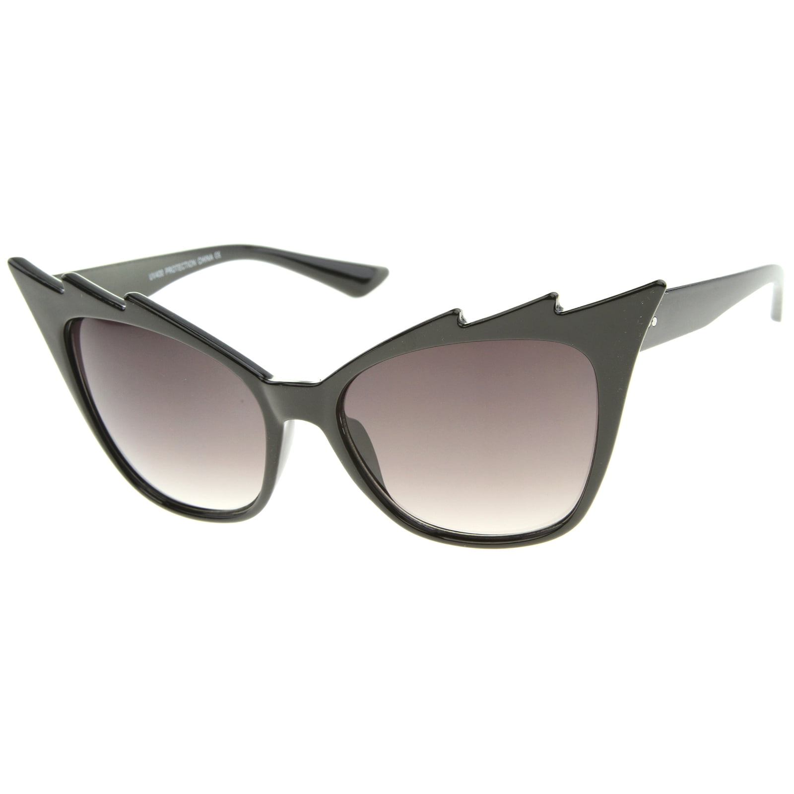sunglassLA - Womens High Fashion Glam Rock Jagged Edge Staggered Cat Eye  Sunglasses - 60mm 