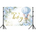 thumbnail image 5 of 8 x 6 ft Its a Boy Backdrop for Baby Shower Decorations, Blue Flower Little Elephant Boy Baby Shower Decorations Photoshoot Backdrop Banner for Gender Reveal Celebration Background, 5 of 6