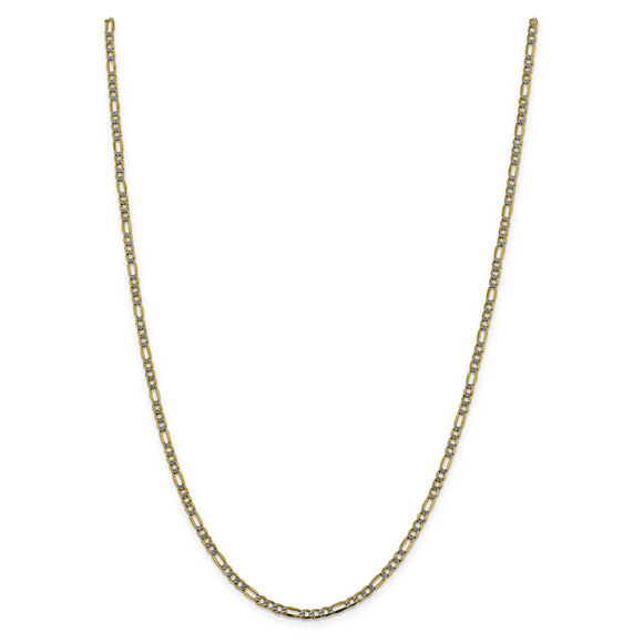 14k 3.2mm Semi-solid Pav? Figaro Chain (Weight: 4.1 Grams, Length: 18 Inches)