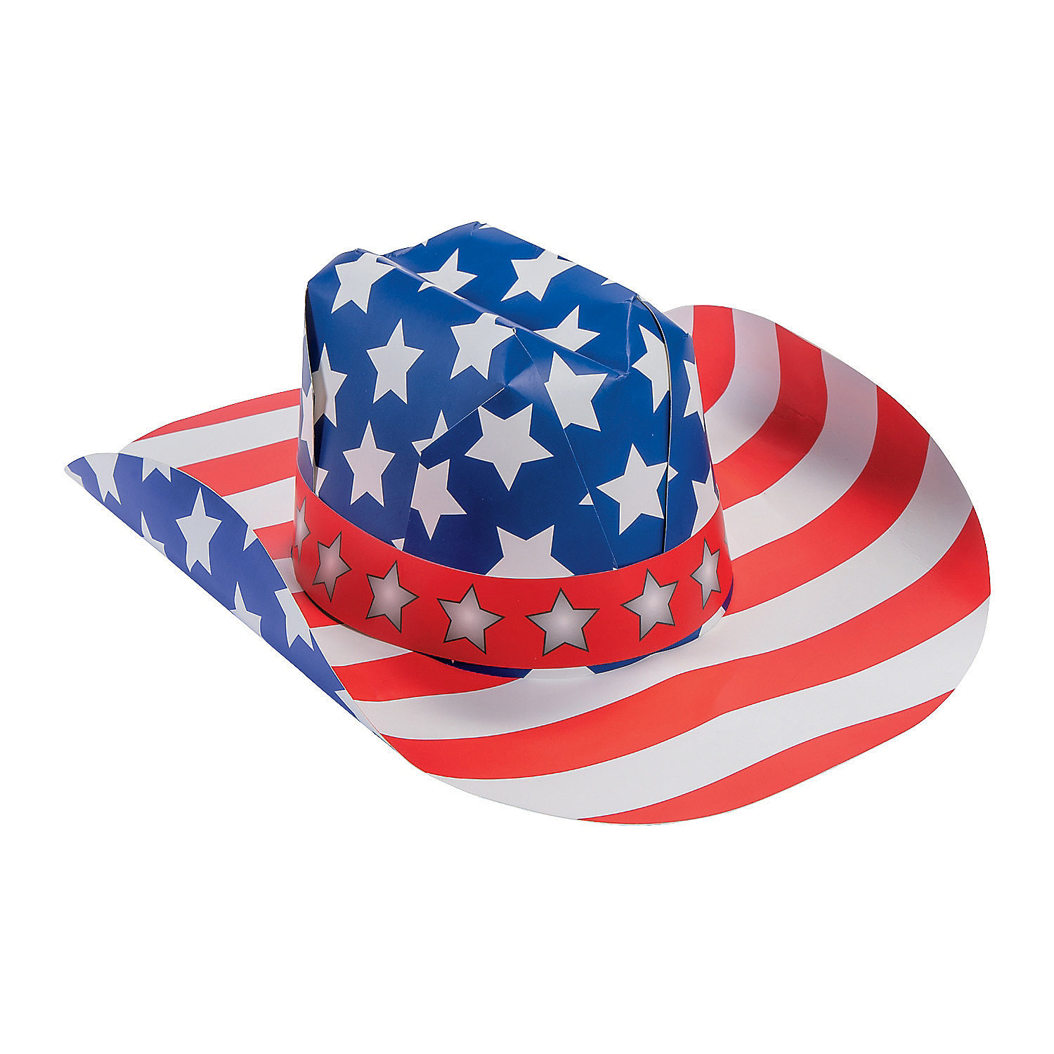 Patriotic Adult Cardstock Cowboy Hat - Party Wear - 12 Pieces - Walmart.com - Walmart.com