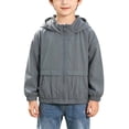 thumbnail image 2 of HAOTAGS Boys’ Casual Hooded Zip-Up Jacket Lightweight Sun Protection Relaxed-Fit Long-Sleeve Outerwear Gray Size 12, 2 of 8