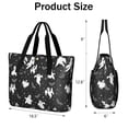 thumbnail image 3 of Tote Bag for Women - Halloween Ghost Bat Star Pattern Shoulder Bag - Large Utility Work Duffle Bag with Zipper Handbag for Travel, Work, Sprots, 3 of 5