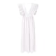 thumbnail image 3 of Gibobby Vestidos largos para mujer Vestido a media pierna con cuello en V y manga con volantes para mujer(Blanco,XL), 3 of 5