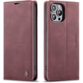 thumbnail image 1 of Funda de cuero tipo billetera para iPhone 13 Pro Max, funda plegable con soporte magnético, ranura para tarjetas, funda protectora para iPhone 13 Pro Max de 6,7 pulgadas, 1 of 6