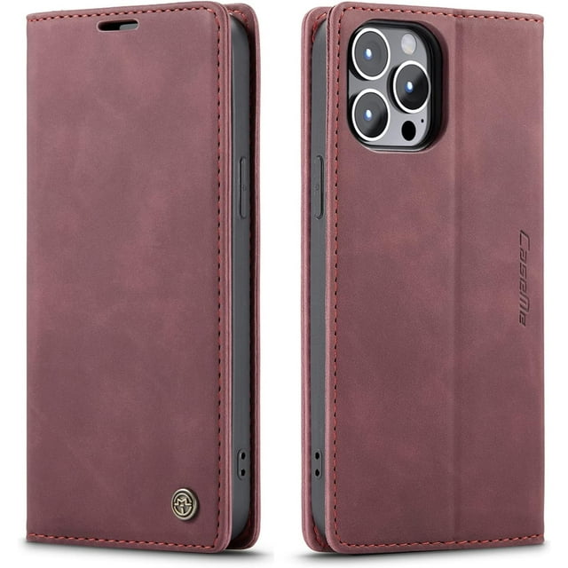 Funda de cuero tipo billetera para iPhone 13 Pro Max, funda plegable con soporte magnético, ranura para tarjetas, funda protectora para iPhone 13 Pro Max de 6,7 pulgadas