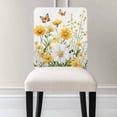thumbnail image 3 of Yellow Daisy Flower Chair Covers Set of 8 Butterfly Chair Back Covers Stretch Removable Washable Slipcovers Protector for Dining Room Kitchen Party Decor, 3 of 5