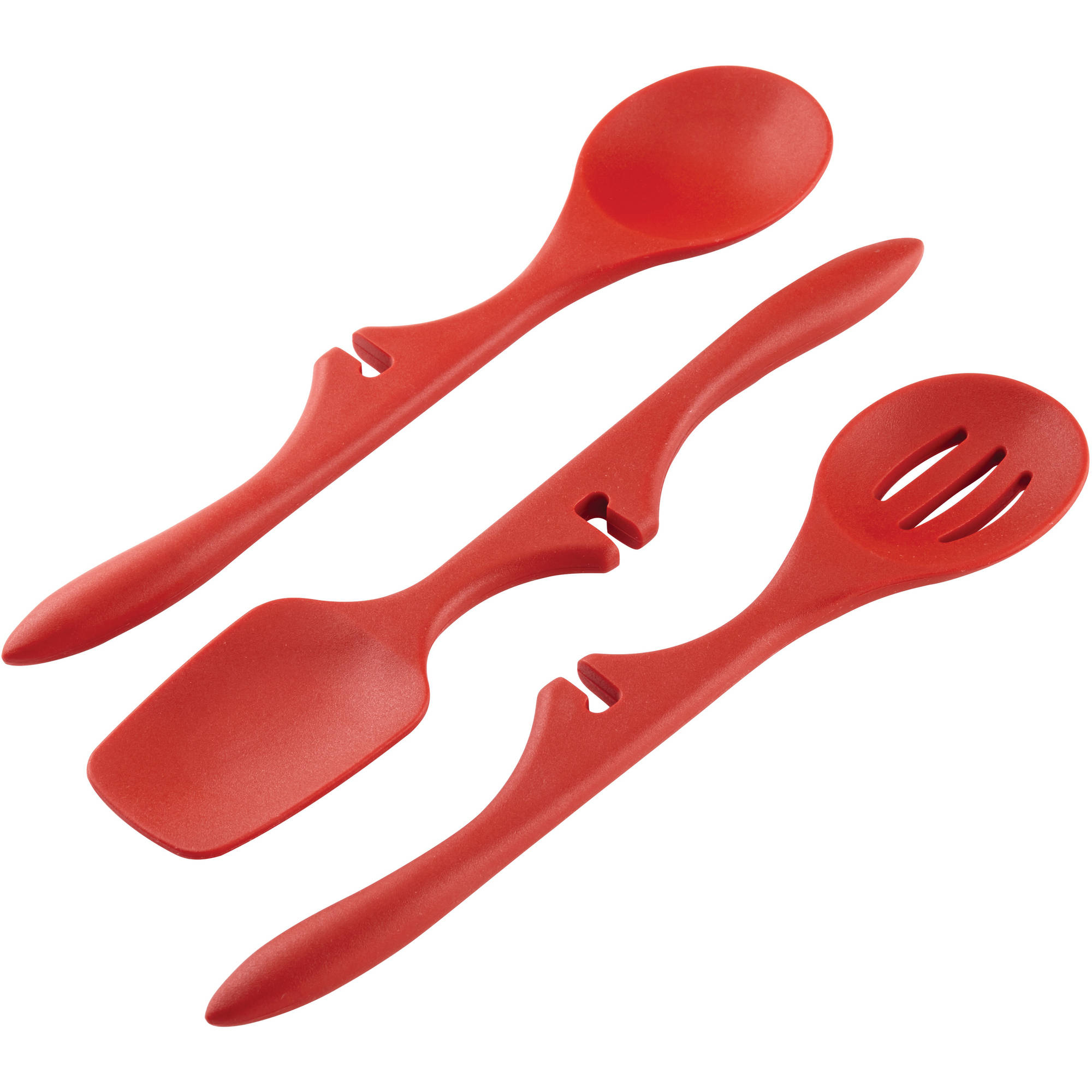 Rachael Ray Tools and Gadgets 3 Piece Lazy Tools Non-Stick Kitchen Utensil Set, Red