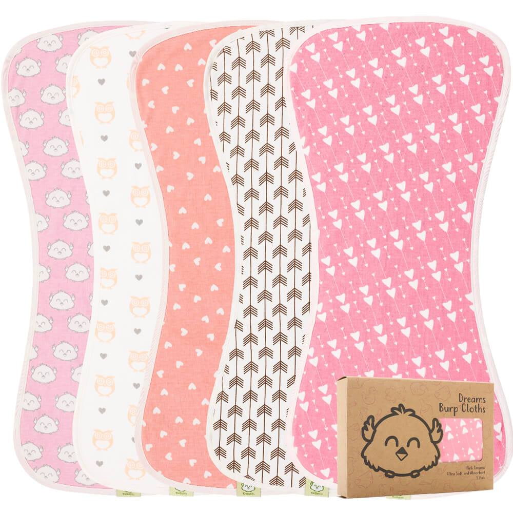 Burp Cloths for Baby Boys and Girls 5Pack Ultra Absorbent Burping