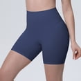 thumbnail image 6 of DORKASM ButterLuxe Biker Shorts 6" - High Waisted Workout Running Volleyball Spandex Yoga Womens Dark Blue XL, 6 of 8