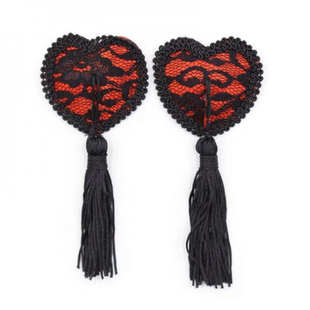 

Lingerie Women s Breast Petals Latex Lace Chest Sticker Lace Tassel Lady s Nipple Covers