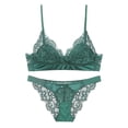 thumbnail image 2 of Ropa interior de mujer, ropa interior sexy de encaje sin aro de acero, copa triangular de algodón fino, hermosa espalda, pecho grande, conjunto de sujetador pequeño, 2 of 6