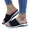 thumbnail image 3 of Willtoo Women's Slides Elastic Band Wide Width Wedge Casual Summer Sandals Flats Comfortable Orthopedic Slipper, 3 of 6