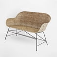 thumbnail image 1 of texxture Ormond Woven Rattan Settee Metal Legs, Home Furniture, Natural, 1 of 10