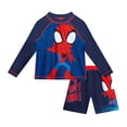 thumbnail image 5 of Marvel Spider-Man Boys Rash Guard Set - 2 Piece UPF50+ Quick Dry Swim Shirt & Swim Trunks for Boys (3T-12), 5 of 7