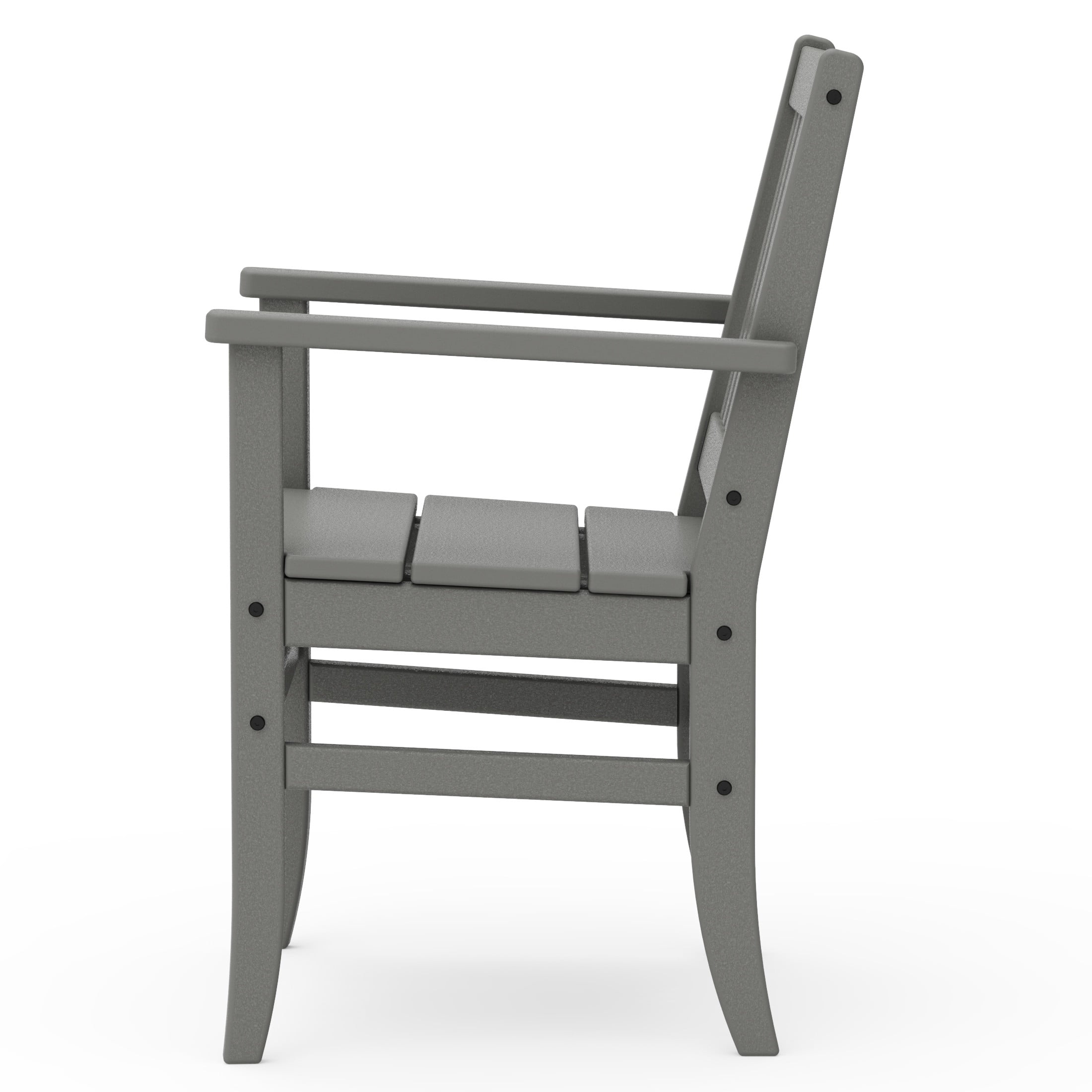 Better Homes & Gardens by POLYWOOD Southlake Outdoor Dining Arm Chair (2 Chairs), All-Weather HDPE, Patio Seat, Slate Gray