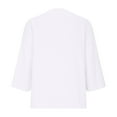 thumbnail image 5 of JINMGG Fall Long Sleeve Shirts for Women Womens Spring and Summer V-Neck Long Sleeve Solid Loose Casual Cotton White XXL, 5 of 6