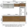 thumbnail image 3 of Cocina Integral Completa Madesa 240cm Topazio 05 - Blanco/Marrón, 3 of 8