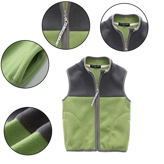 Godderr Girls Boys Fleece Winter Vest Coat Toddler Kids Puffer Vest Lightweight Sleeveless Jackets Baby Vests Zip Coat for 3-12Y