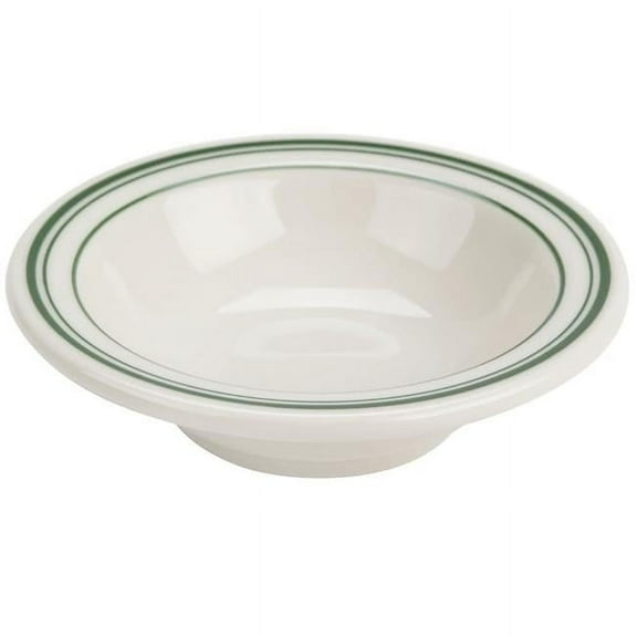 13 oz China Green Band Grapefruit Bowl, White - 6.5 x 1.75 in. - Pack of 36