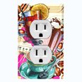 thumbnail image 1 of Metal Light Switch Wall Plate Outlet Cover (Coffee Beans Mocha Tea Marshmallow Treat Beige Yellow Letter - Single Duplex), 1 of 2