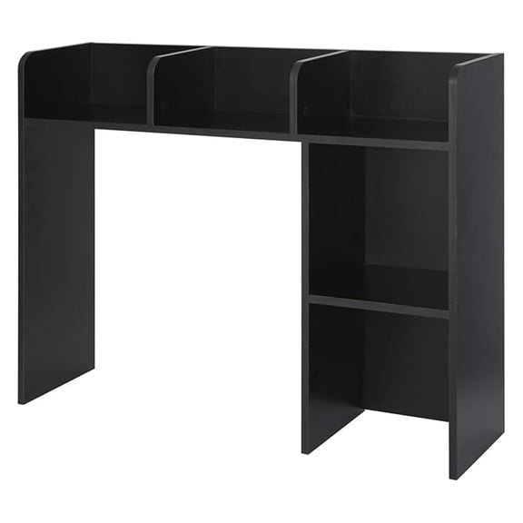 Desktop Bookshelf - Black, Small Shelf Unit for Desk, Monitor Stand with Storage Cubes, Space Saving Organizer for Home Office, 37" Long x 29" High