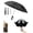 Black, variant on Ring Buckle Inverted Windproof Umbrella – Carabiner Handle & Reflective Strip, Sturdy 10 Ribs for Sunny & Rainy Days