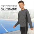 thumbnail image 4 of Essential Elements Boys Active Shirt - Quick-Dry Athletic Workout Training Stretch Crew Neck Long Sleeve Top 5 Pack, 4 of 7